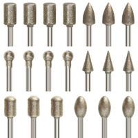 BOHRER – 20-teiliges Set, 3 mm (1/8 Zoll) Schaftdurchmesser, diamantbeschichtet - Silberfarben, Metall (4.5/0.6/1cm) - DCA