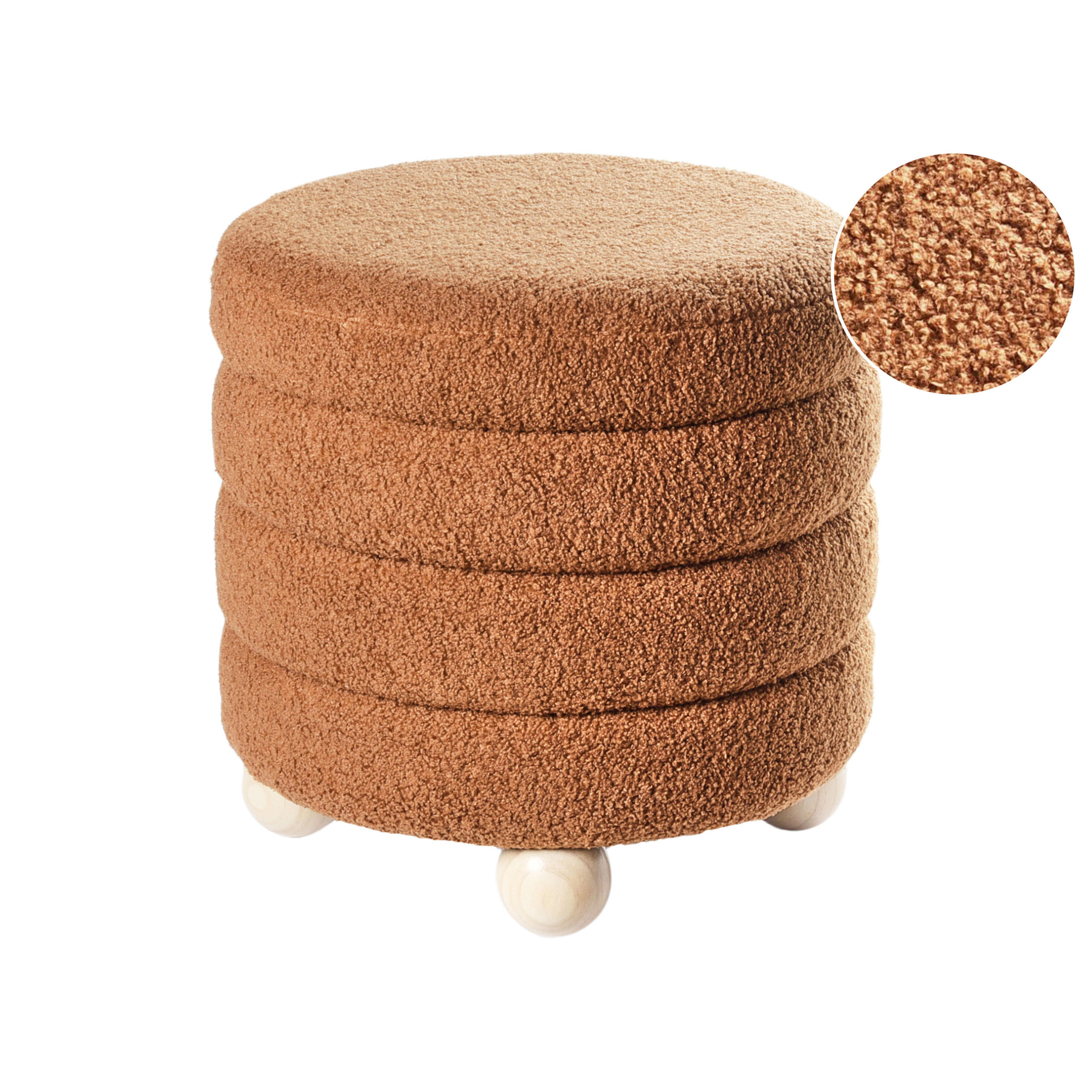 POUF Goldbraun Chilly - Braun, Textil (42/41/42cm) - Beliani