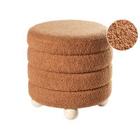 POUF Goldbraun Chilly - Braun, Textil (42/41/42cm) - Beliani