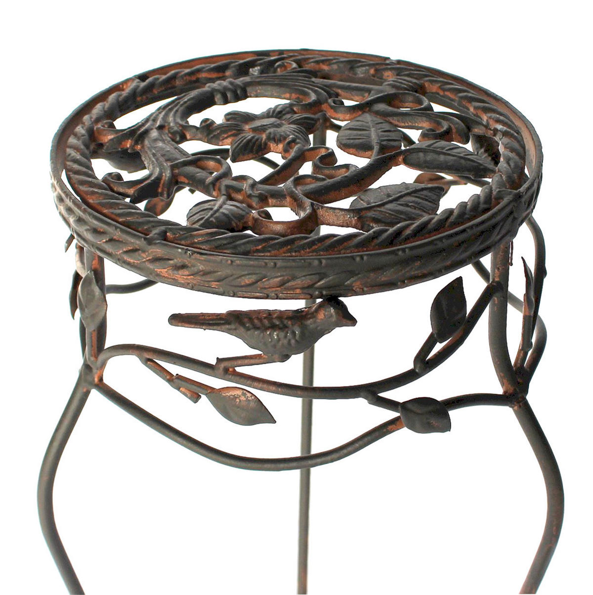 BLUMENHOCKER 65 cm Metall Schwarz Rund 18215 - Braun, Metall (23/65/23cm) - DanDiBo