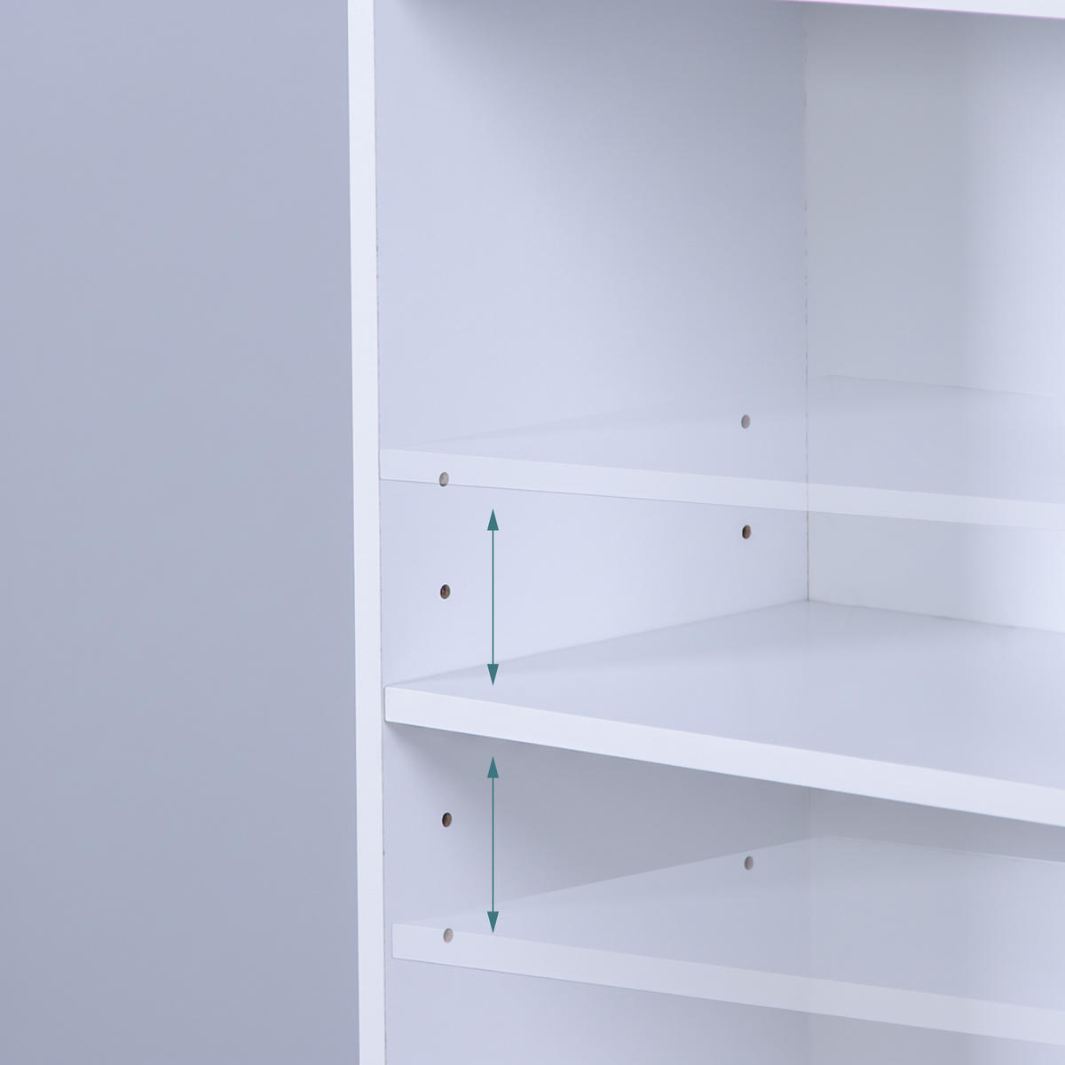 BÜCHERREGAL - Weiß, Holzwerkstoff (60/108/24cm) - Relaxdays