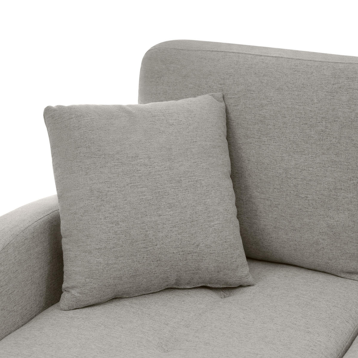 ECKSOFA 3-Sitzer Sofa, Rückenkissen, Schlaffunktion, Baumwoll-Leinenstoff, 166 x 118 x 77 cm - Grau, Textil (118/166cm) - Kaket