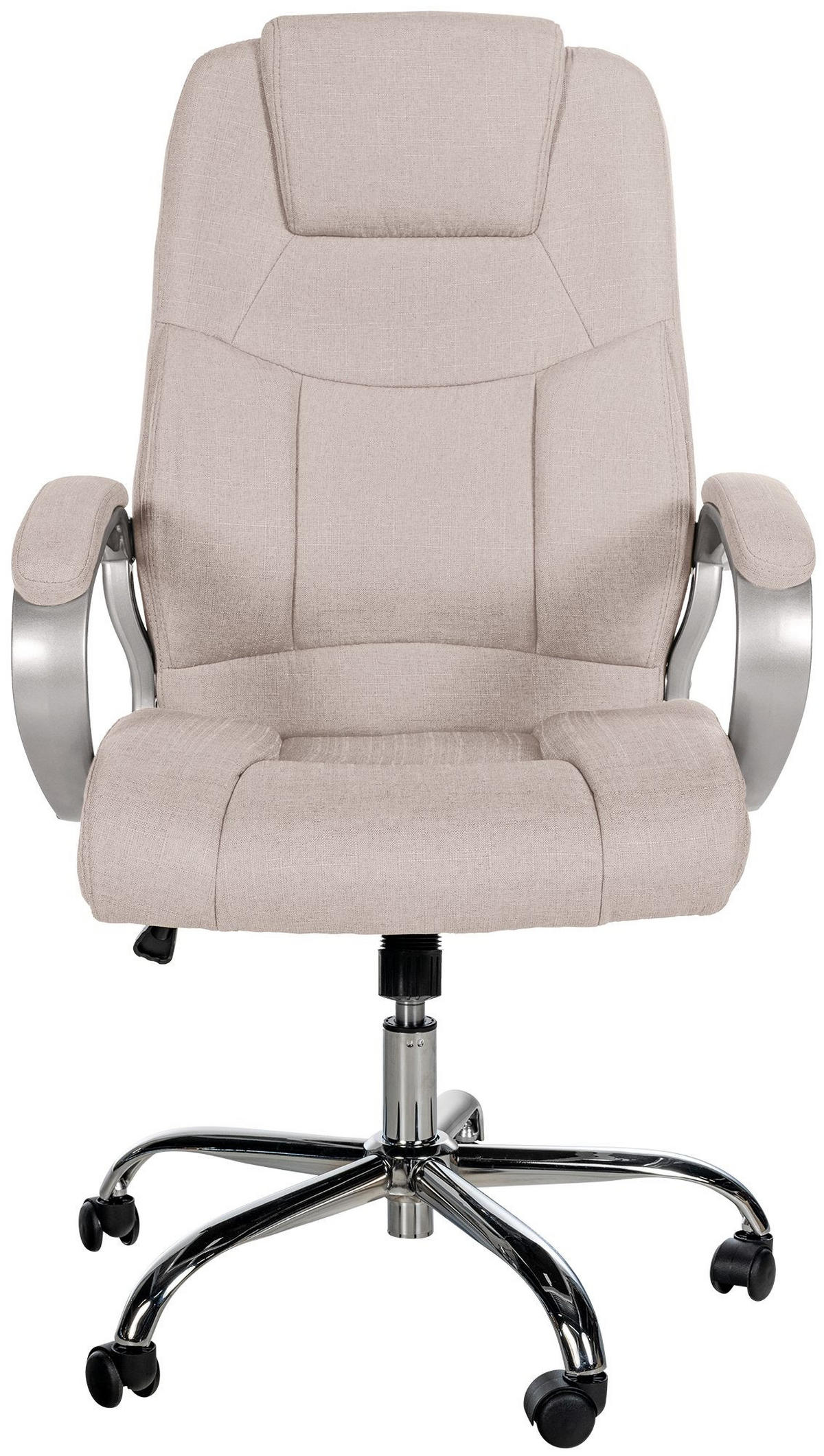 CHEFSESSEL Stoff Creme - Chromfarben/Creme, Textil/Metall (66/113/70cm) - CLP