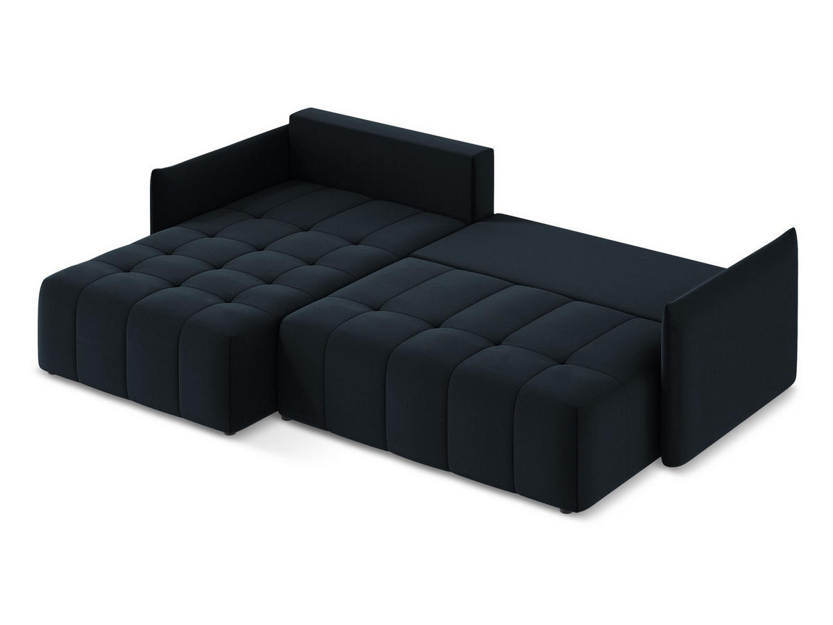 SOFAELEMENT Rechts Samt Stoff Violett - Flieder/Schwarz, Holzwerkstoff/Kunststoff (91/75/166cm) - Makamii