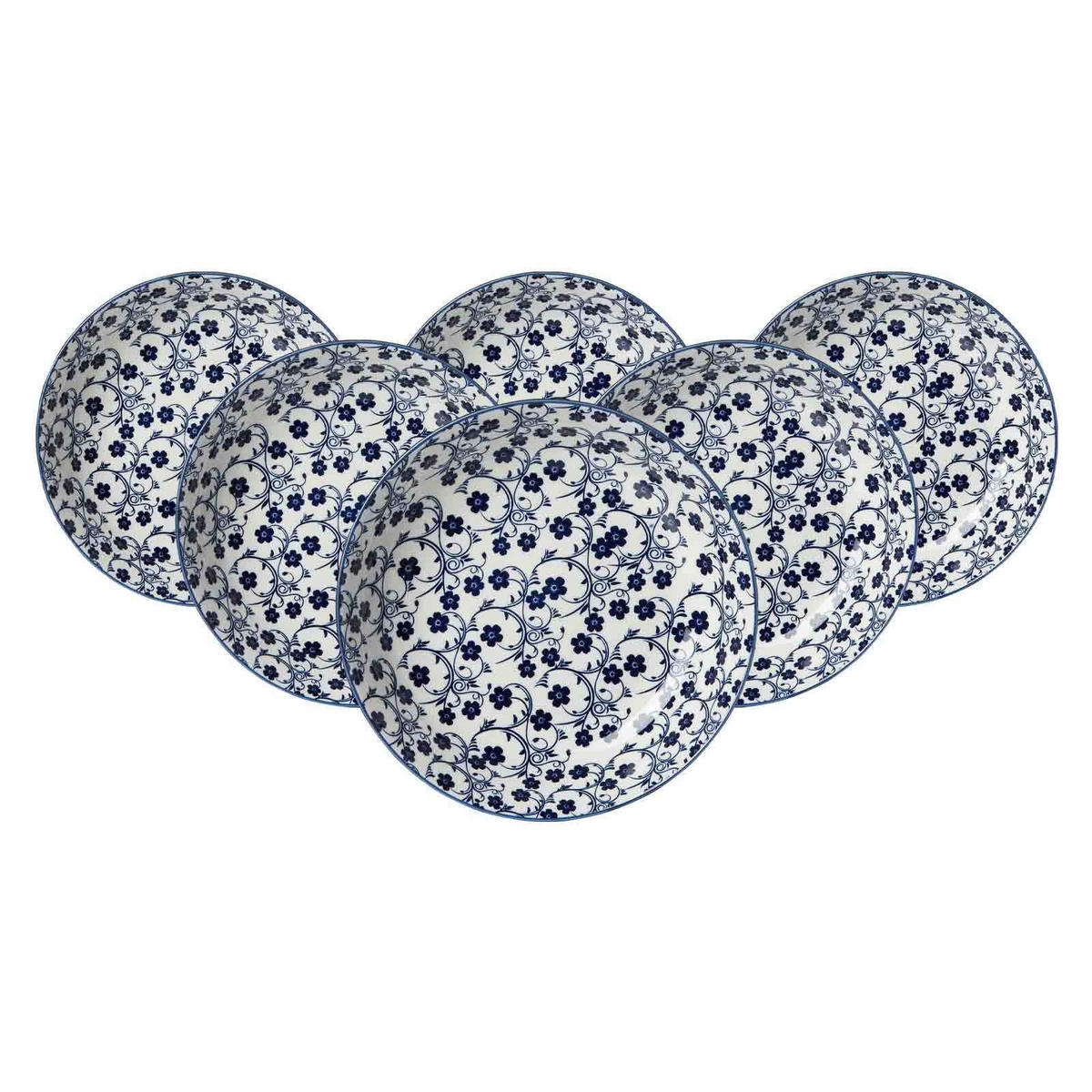 SUPPENTELLER Royal Sakura blau-weiß ø 20,5 cm 6er Set - Blau/Weiß, Keramik (20.5cm) - Ritzenhoff Breker