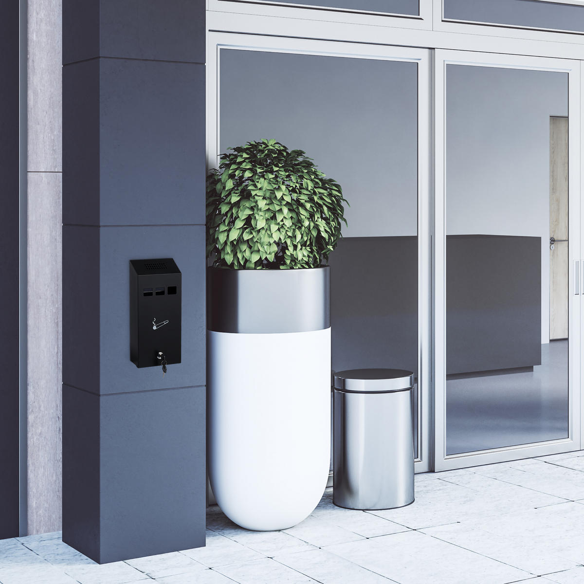 WANDASCHENBECHER - Schwarz, Metall (14.7cm) - Relaxdays