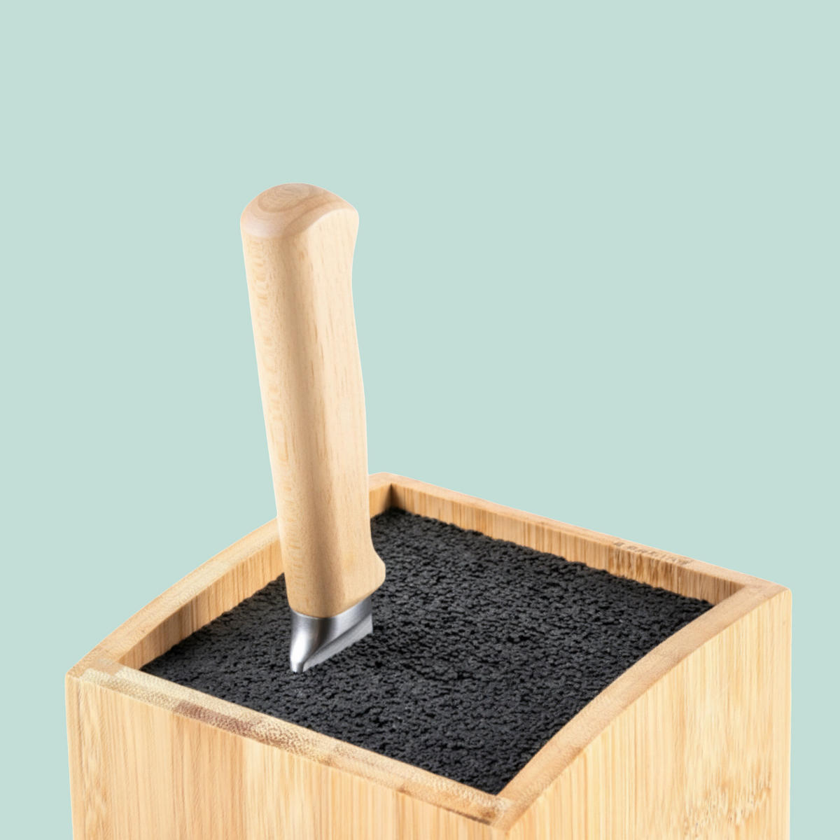 MESSERBLOCK - Hellbraun, Holz/Kunststoff (11.5/25.5/18cm) - Relaxdays