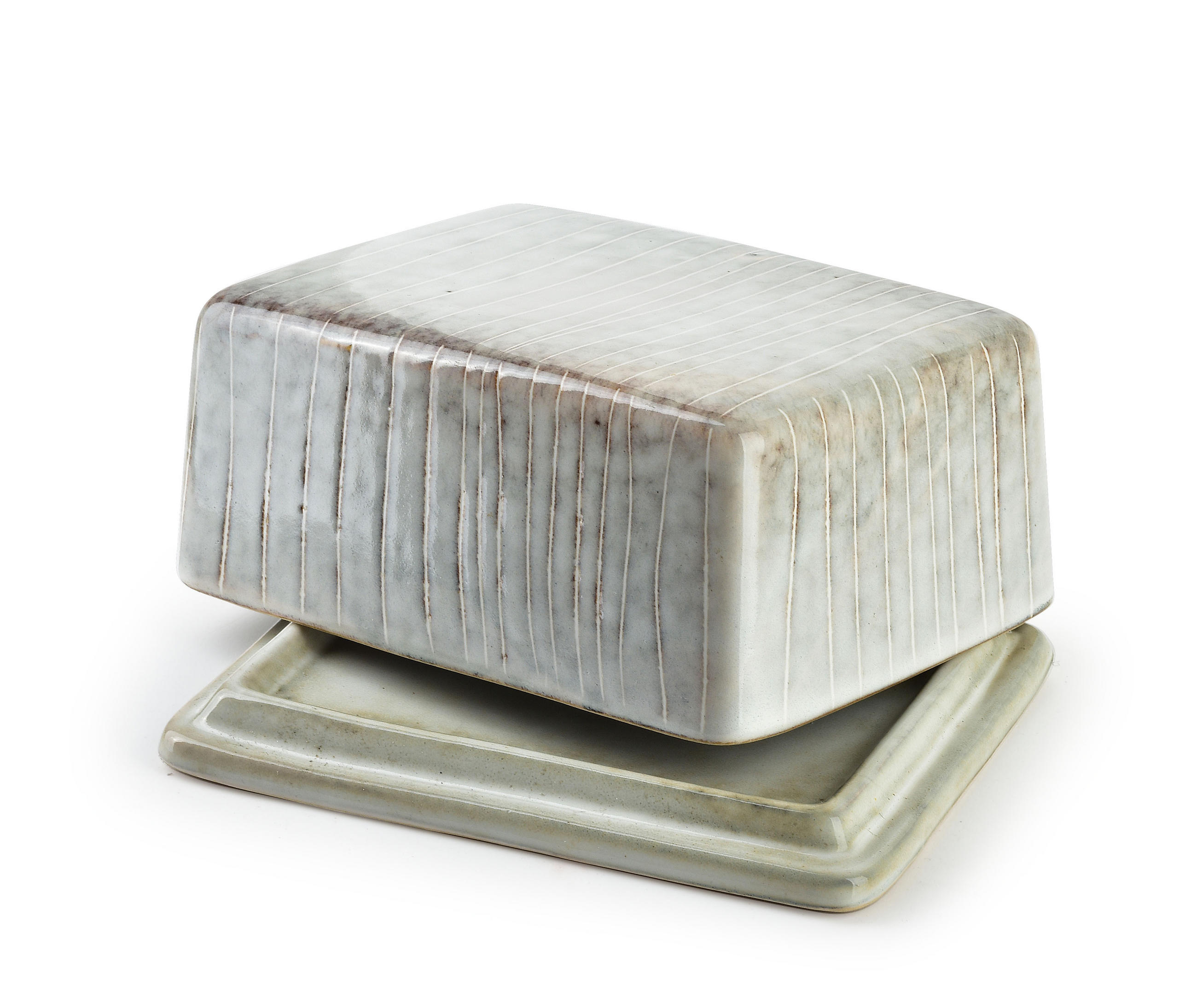 BUTTERDOSE Basic Nature Grau 13/9/7 cm Keramik - Grau, Keramik (9/7/13cm) - Mondex