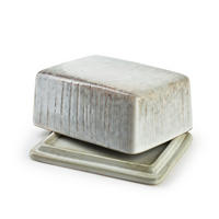 BUTTERDOSE Basic Nature Grau 13/9/7 cm Keramik - Grau, Keramik (9/7/13cm) - Mondex