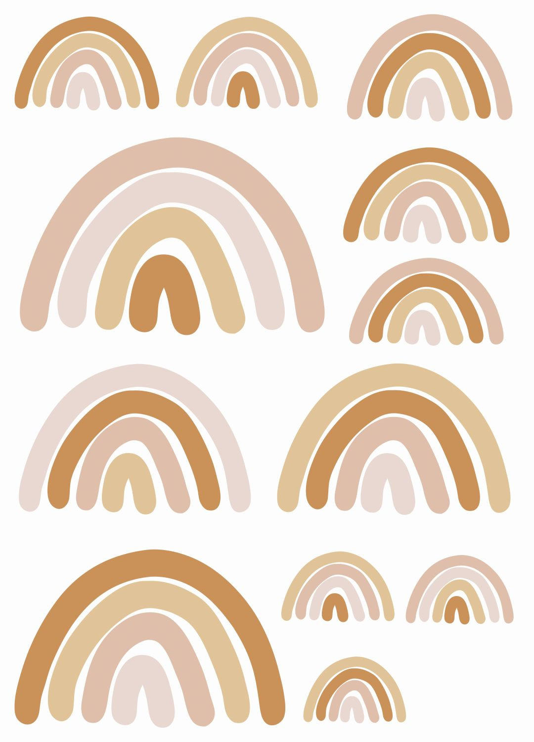 WANDTATTOO Regenbogen 47.5 x 66 cm - Terracotta, Papier (47.5/66/66cm) - ESTAhome