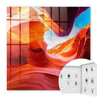 SCHLÜSSELBOX Weiß 30x30 cm – Türöffnung nach rechts - Bunte Steine - Orange, Metall (30/30/5cm) - TULUP