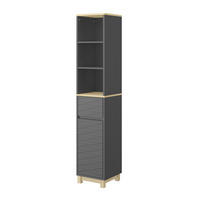 BADEZIMMERMÖBEL Livia Anthrazit 30 x 151.5 cm mit Schublade - Anthrazit/Naturfarben, Holzwerkstoff (30/151/30cm) - Vicco
