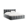 BETT mit Bettkasten und Kopfteil Lupine aus Chenille-Stoff Platin 180x200cm - Platinfarben, Textil (180/200cm) - Micadoni