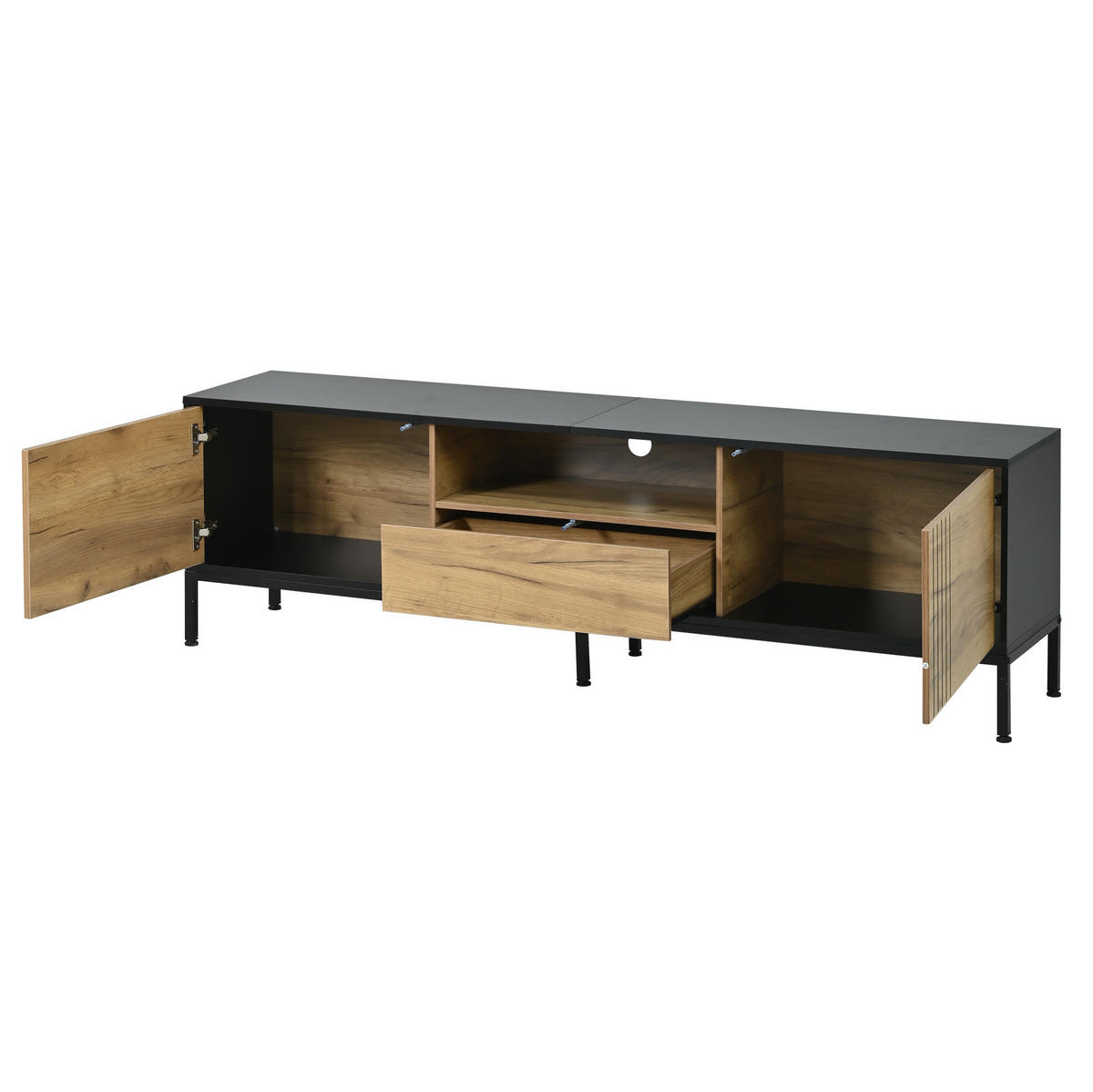 TV-ELEMENT mit 2 Türen und 1 Schublade 170 x 35 x 50 cm Oak - Braun, Holzwerkstoff (35/50/170cm) - Beauniv