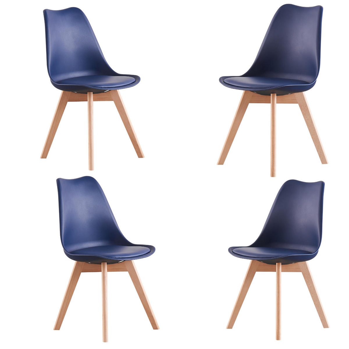 ESSZIMMERSTUHL Kunststoff 4-teilig Blau - Blau, Kunststoff (48/83/44cm) - Life Interiors