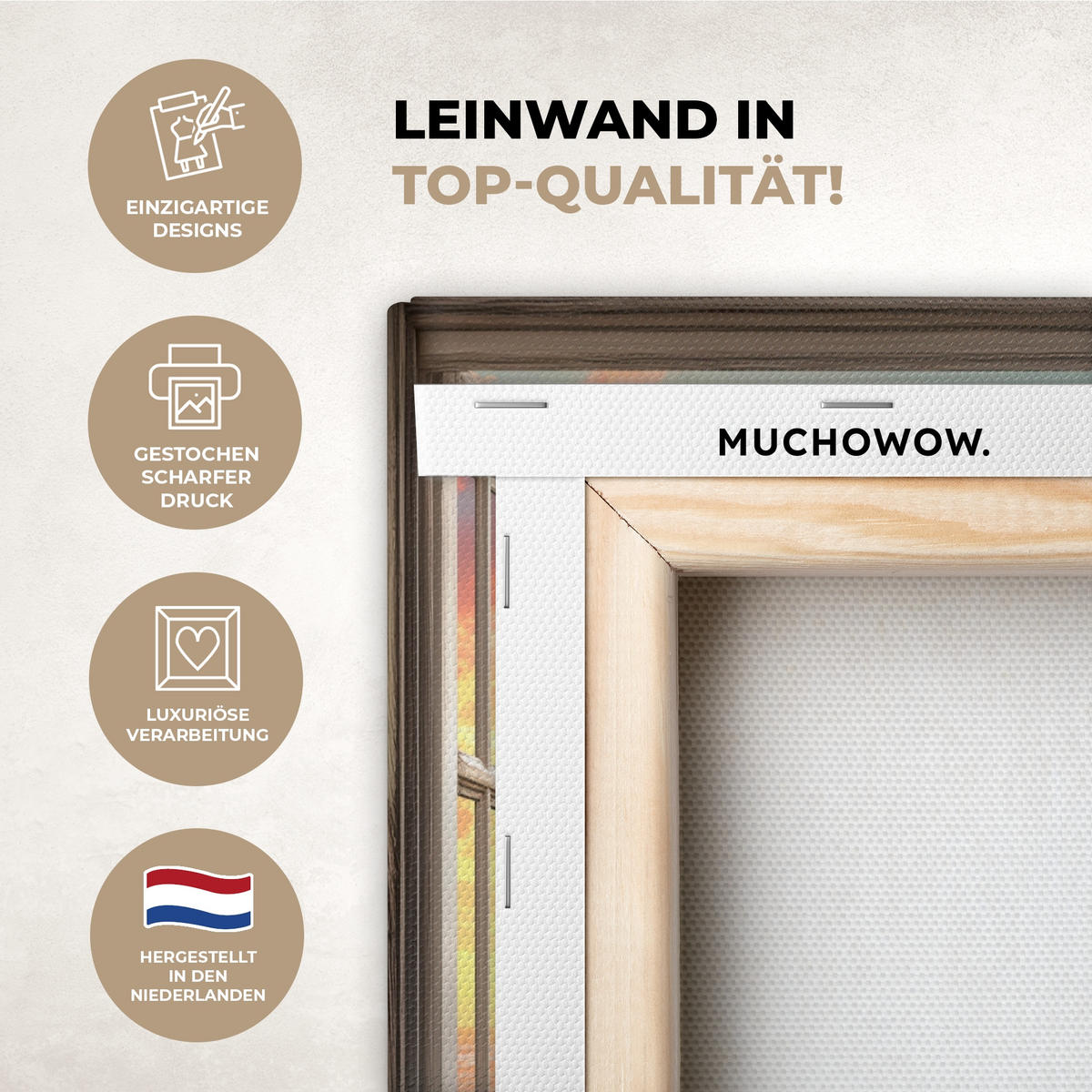 LEINWANDBILD Aussicht - Fenster - Leuchtturm - Sonnenuntergang - Strand Deko Wohnzimmer 20x30 cm - Dunkelorange, Textil (20/30cm) - MuchoWow