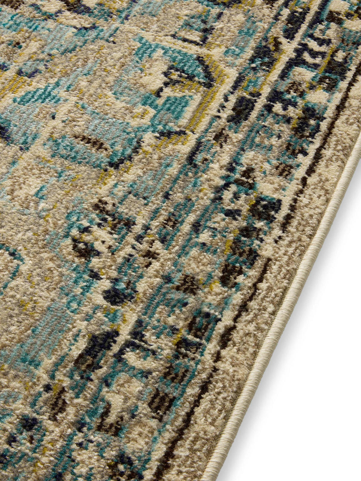 TEPPICH Casa Beige/Türkis 300x400 cm - Beige, Textil (300/400cm) - benuta Nest