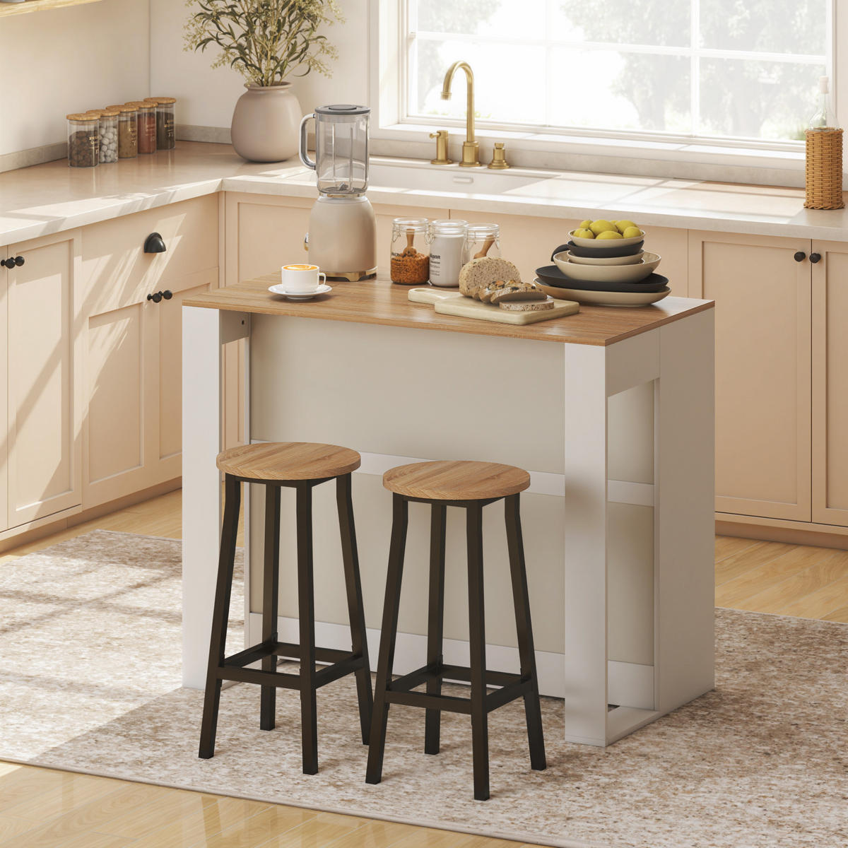 BARTISCH DE-14798 3-stufig mit 2 offenen Fächern Weiß/Holzoptik - Weiß, Holzwerkstoff (113/60/90cm) - ComfortXL