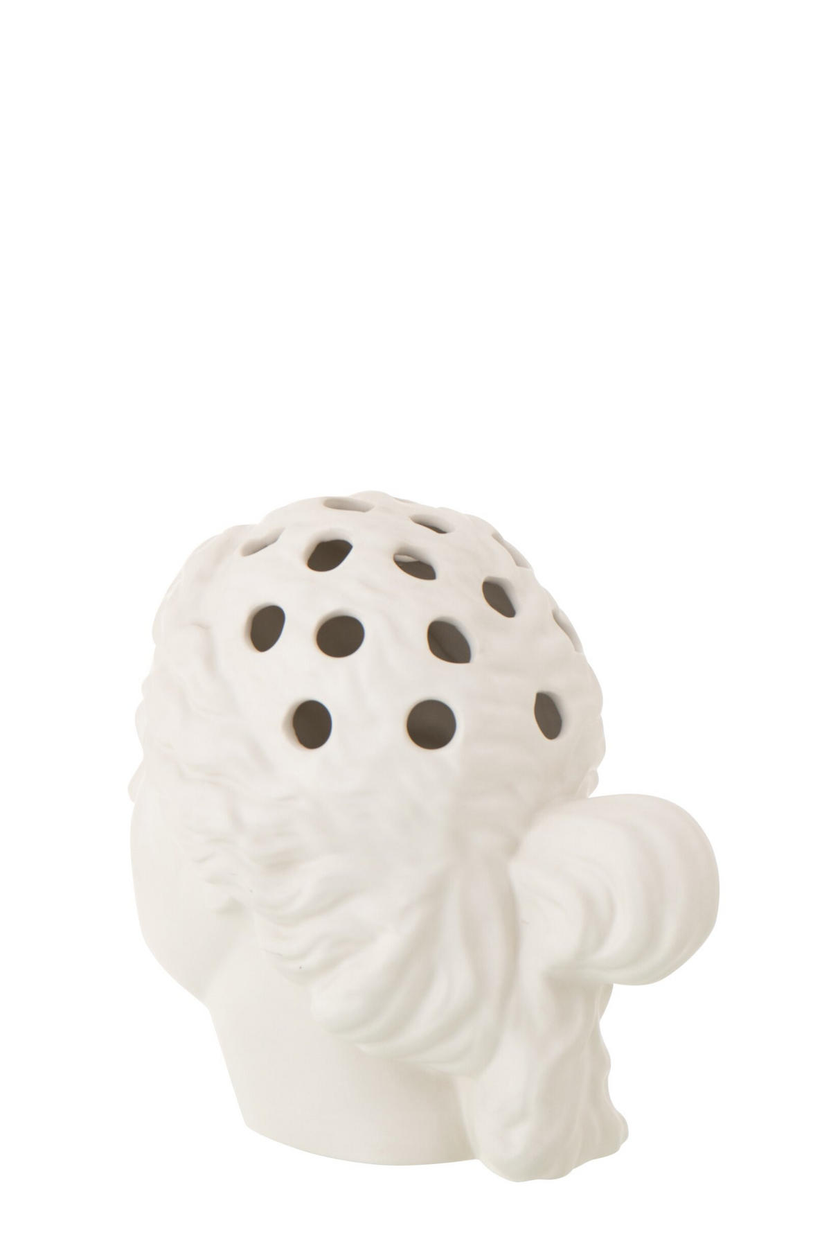 VASE FRAUENKOPF - Weiß, Keramik (26cm) - J-Line