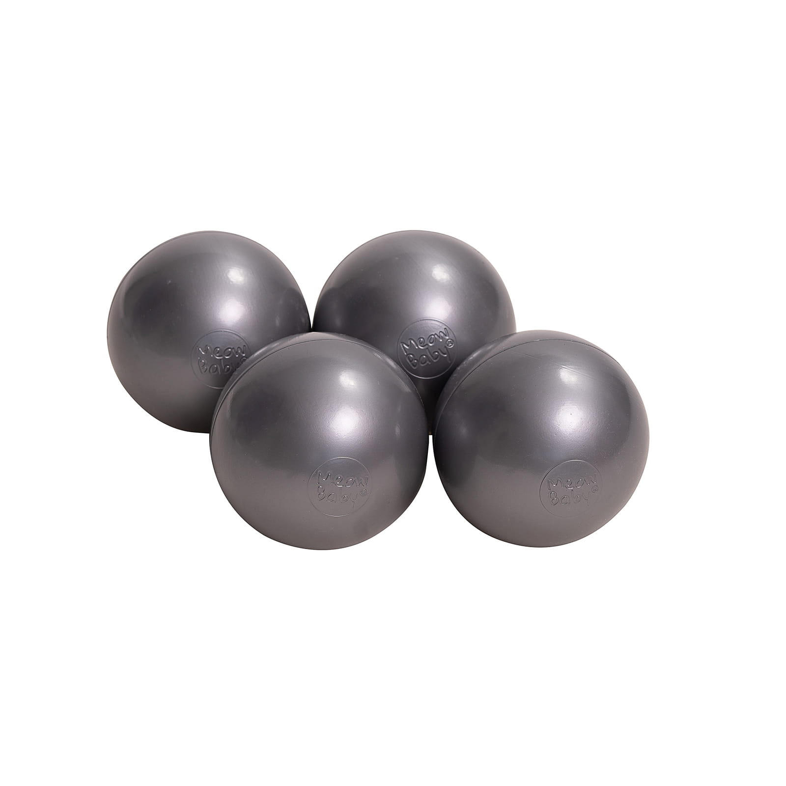 BÄLLE für Bällebad, Kinder Spielbälle, Plastikbälle 50 pcs.: Silber - Silberfarben, Textil (7/7/7cm) - MeowBaby