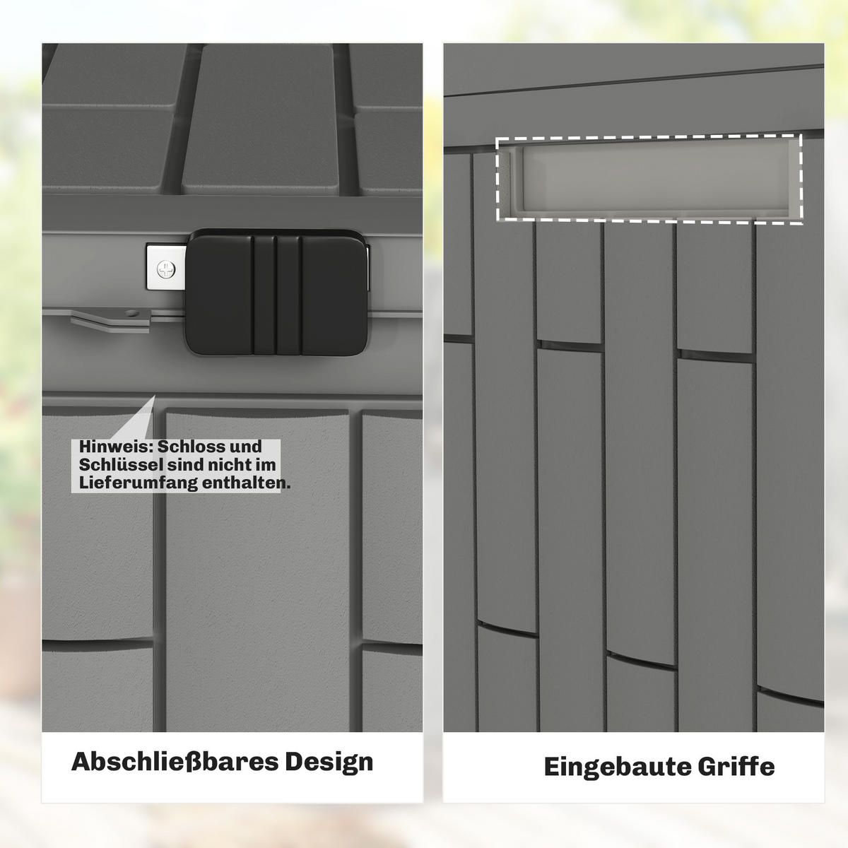 GARTENBOX Kunststoff Grau - Grau, Kunststoff (56/62/122.5cm) - Outsunny