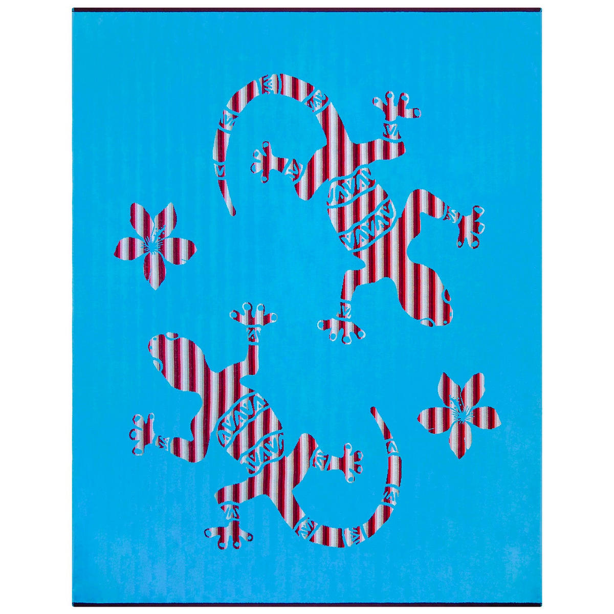 STRANDTUCH aus Veloursfrottee Jacquard Blau 140x180 400g/m² - Carvao - Blau, Textil (140/180cm) - LE COMPTOIR DE LA PLAGE