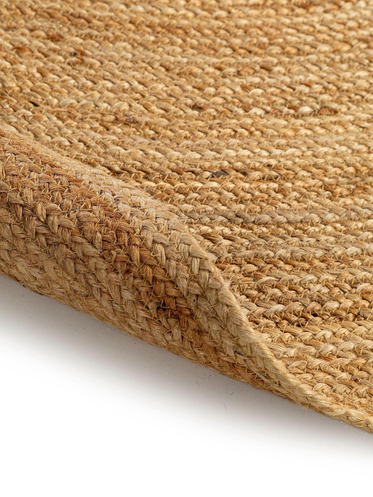 JUTETEPPICH Jutta Hellbraun ø 120 cm rund - Hellbraun, Textil (120/120cm) - benuta Pure