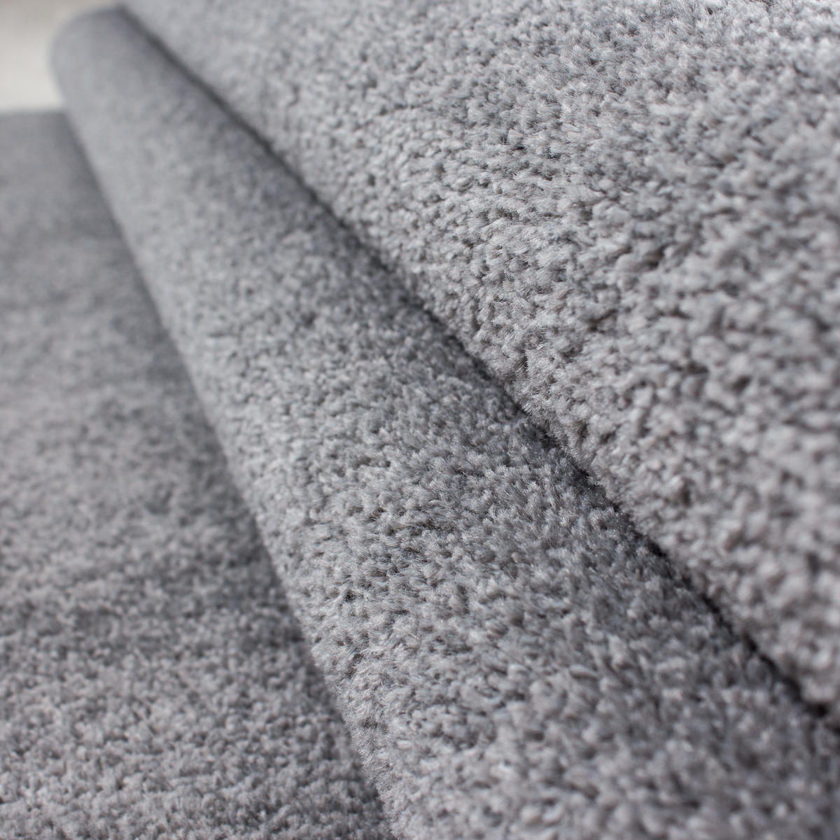 TEPPICH Kurzflor Uni Polypropylen Wohnzimmer Hellgrau Rund 120x120 - Grau, Textil (120/120cm) - KADIMA DESIGN