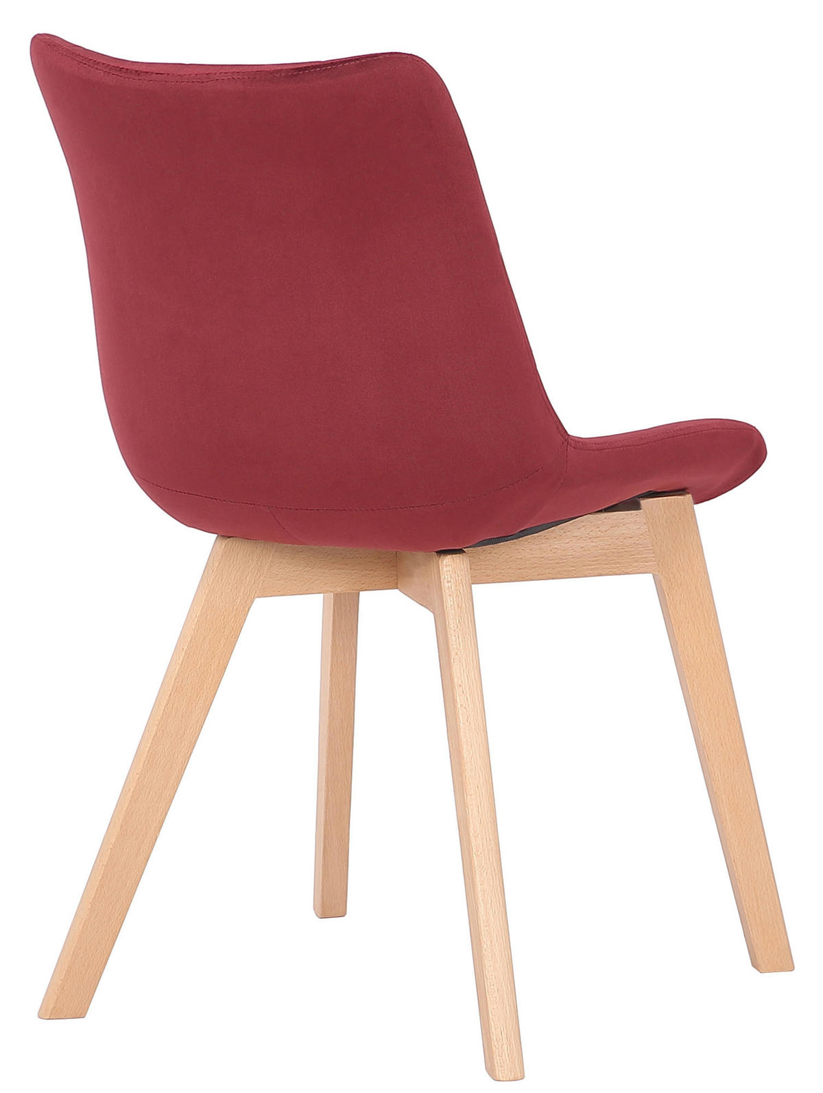 STUHL Samt Rot - Eukalyptusholzfarben/Rot, Holz/Textil (46/82/61cm) - CLP