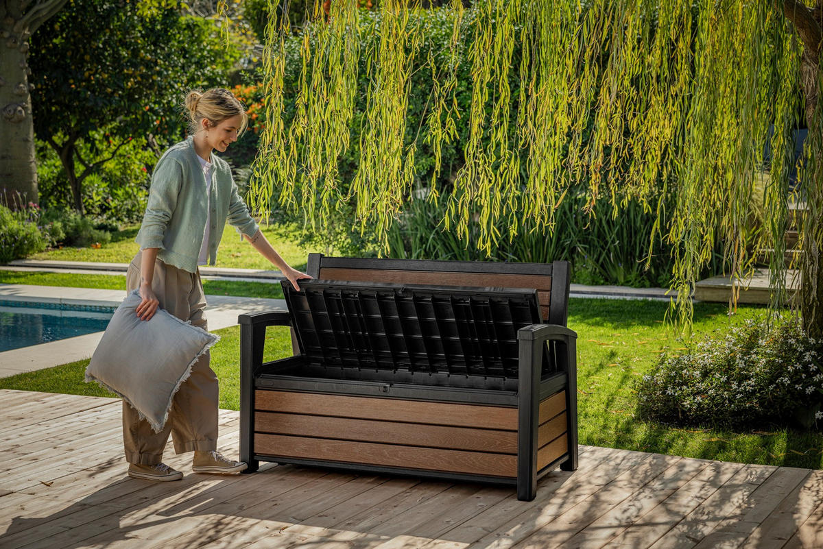 GARTENBANK mit Stauraum Signature - Walnussfarben, Kunststoff (72.5/70/151.7cm) - Keter