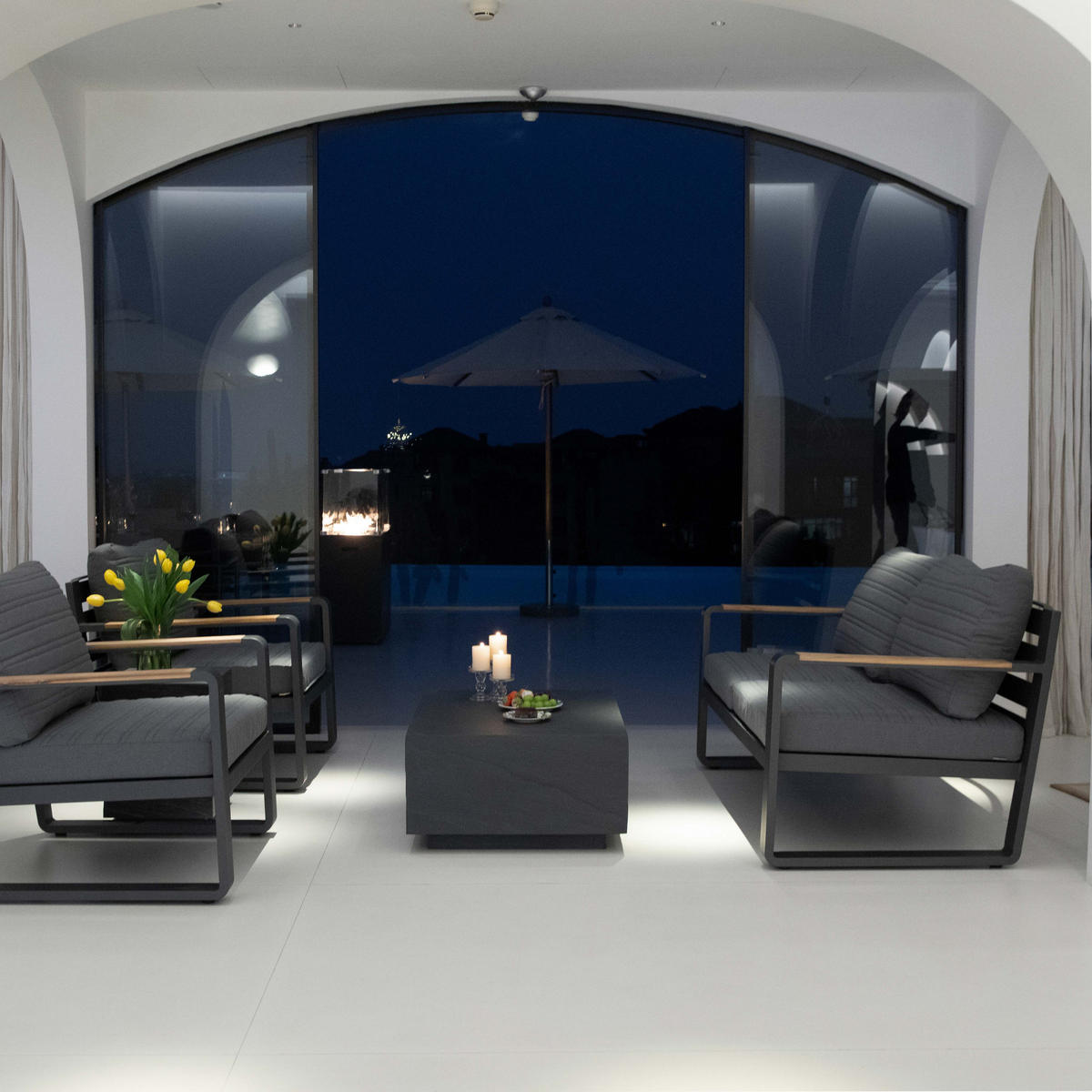COUCHTISCH COLORADO aus GF-Beton Rechteck, Wetterbeständig, 86x66x36 cm - Dunkelgrau, Naturmaterialien (86/66/36cm) - Elementi