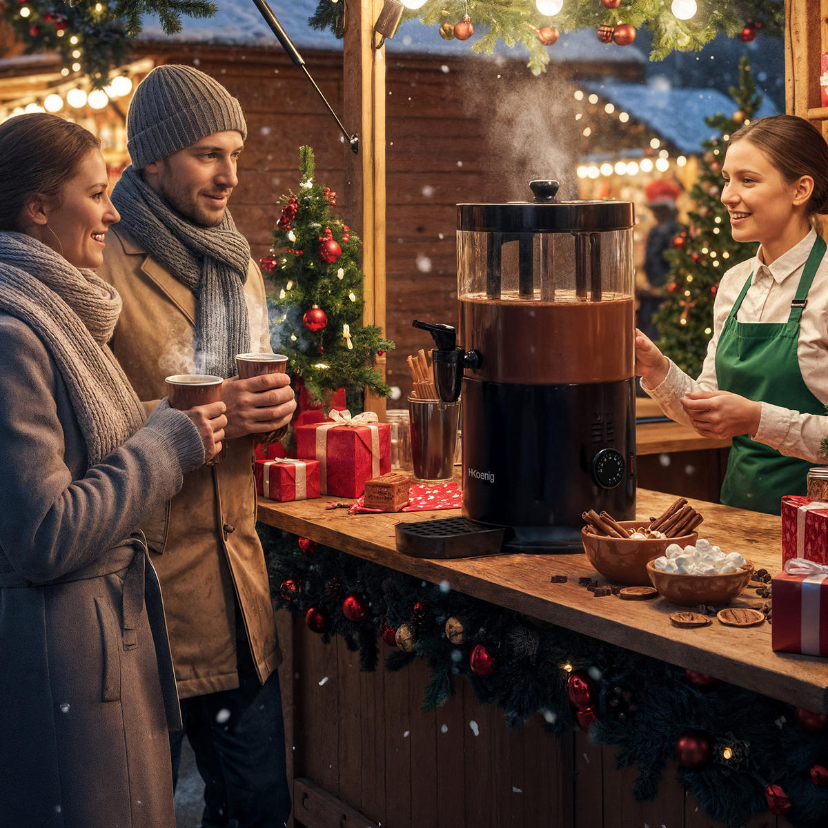 SCHOKOLADEN-SPENDER SHK900, Schwarz, 6L - Schwarz, Metall (26.5/46/30cm) - HKoenig