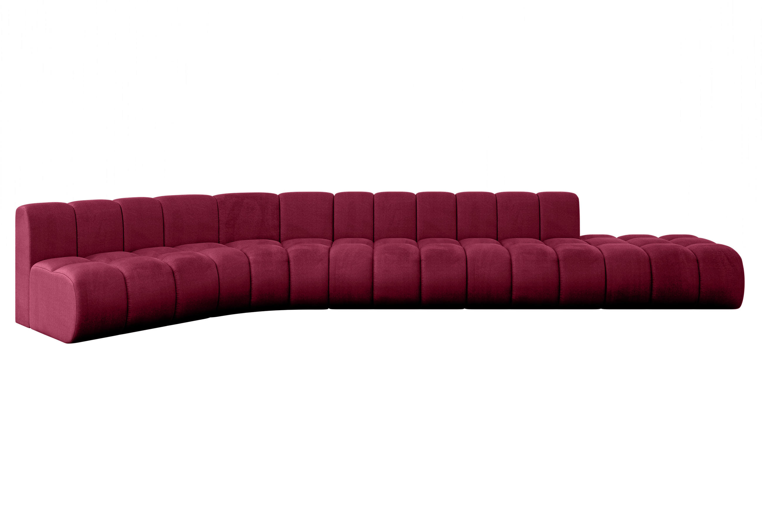 ECKSOFA modulares Sofa Brilo-L2 - 471x174x70 cm Bordeauxrot - Bordeaux, Holzwerkstoff/Textil (471/174cm) - ALTDECOR