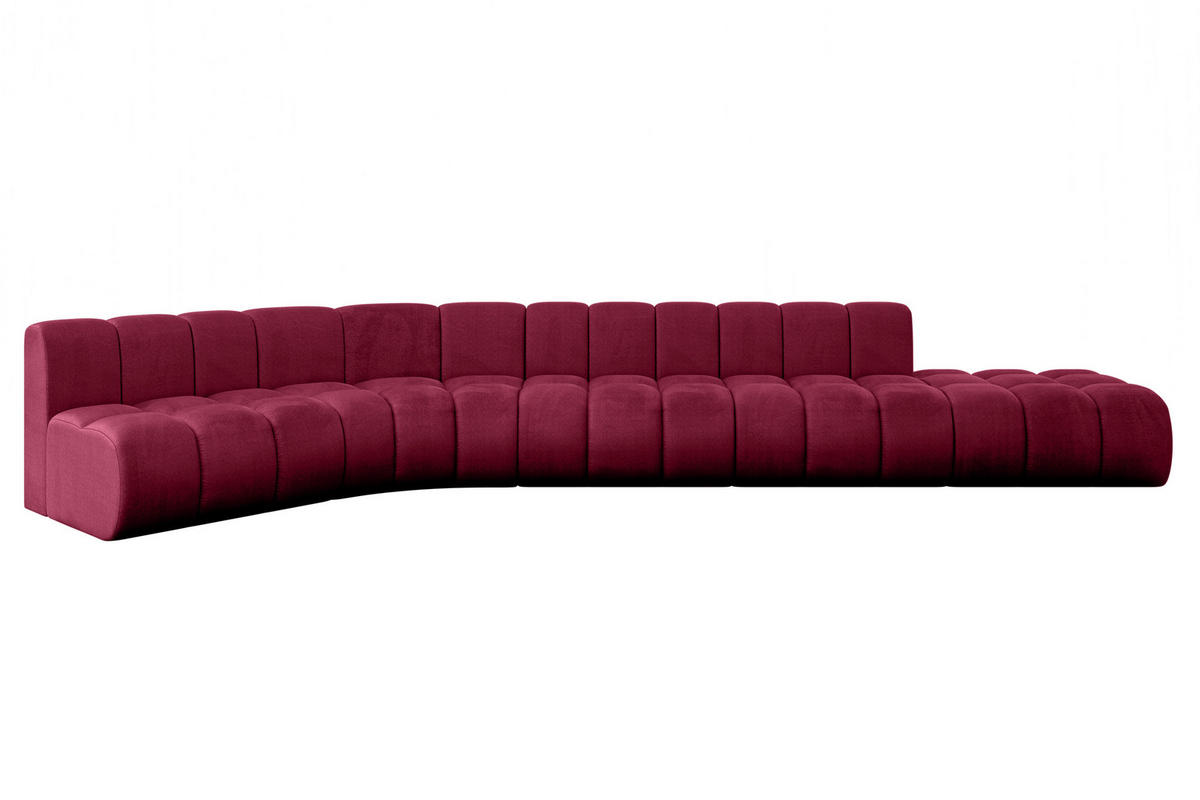 ECKSOFA modulares Sofa Brilo-L2 - 471x174x70 cm Bordeauxrot - Bordeaux, Holzwerkstoff/Textil (471/174cm) - ALTDECOR