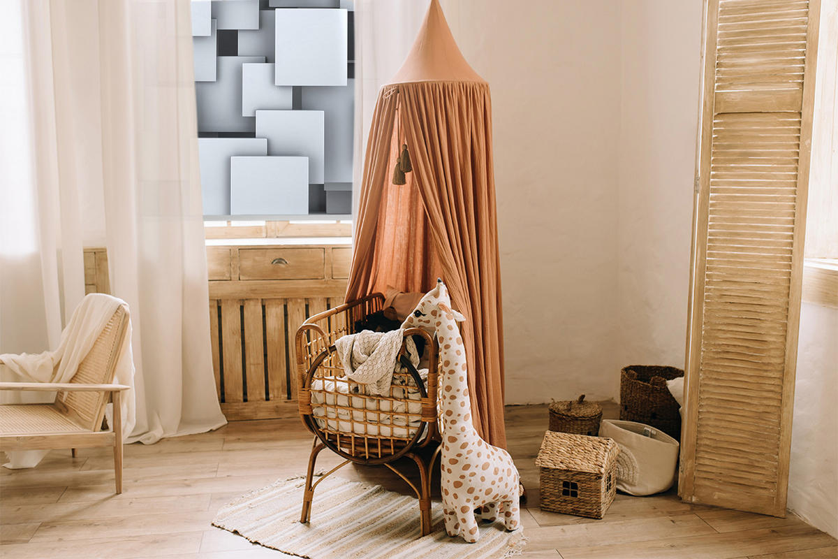 VNÚTORNÁ roleta - okenná roleta - roleta - 90x140 cm - Sivé 3D štvorce - sivá, plast (90/140/0.5cm) - TULUP