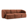 3-SITZER SOFA Chenille Stoff Orange - Terracotta/Schwarz, Holzwerkstoff/Kunststoff (244/75/94cm) - LaMiaSofa