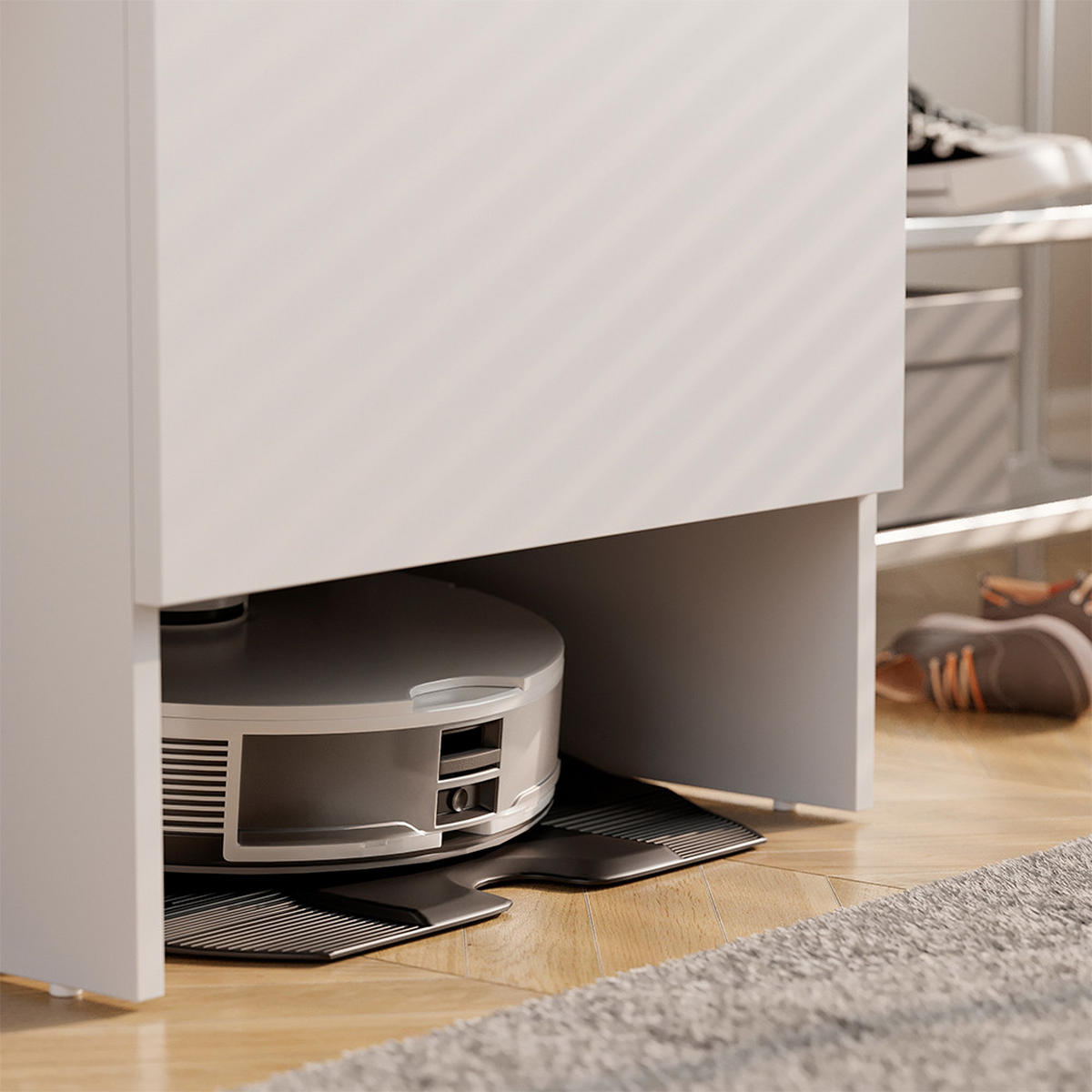 SKŘÍŇ S ROBOTICKÝM VYSAVAČEM Dustin Bílá 50 x 67.5 cm s 1 dveřmi - bílá, kompozitní dřevo (50/67.5/50cm) - Vicco