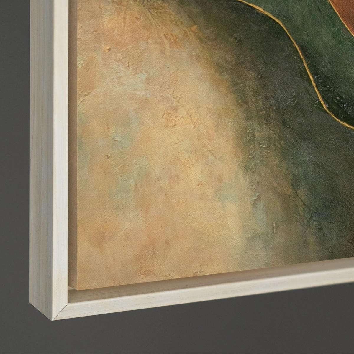 GEMÄLDE Tanz der Hügel Schattenfugenrahmen Beige 140x100 cm - Beige, Holz (140/100cm) - YS-art gallery