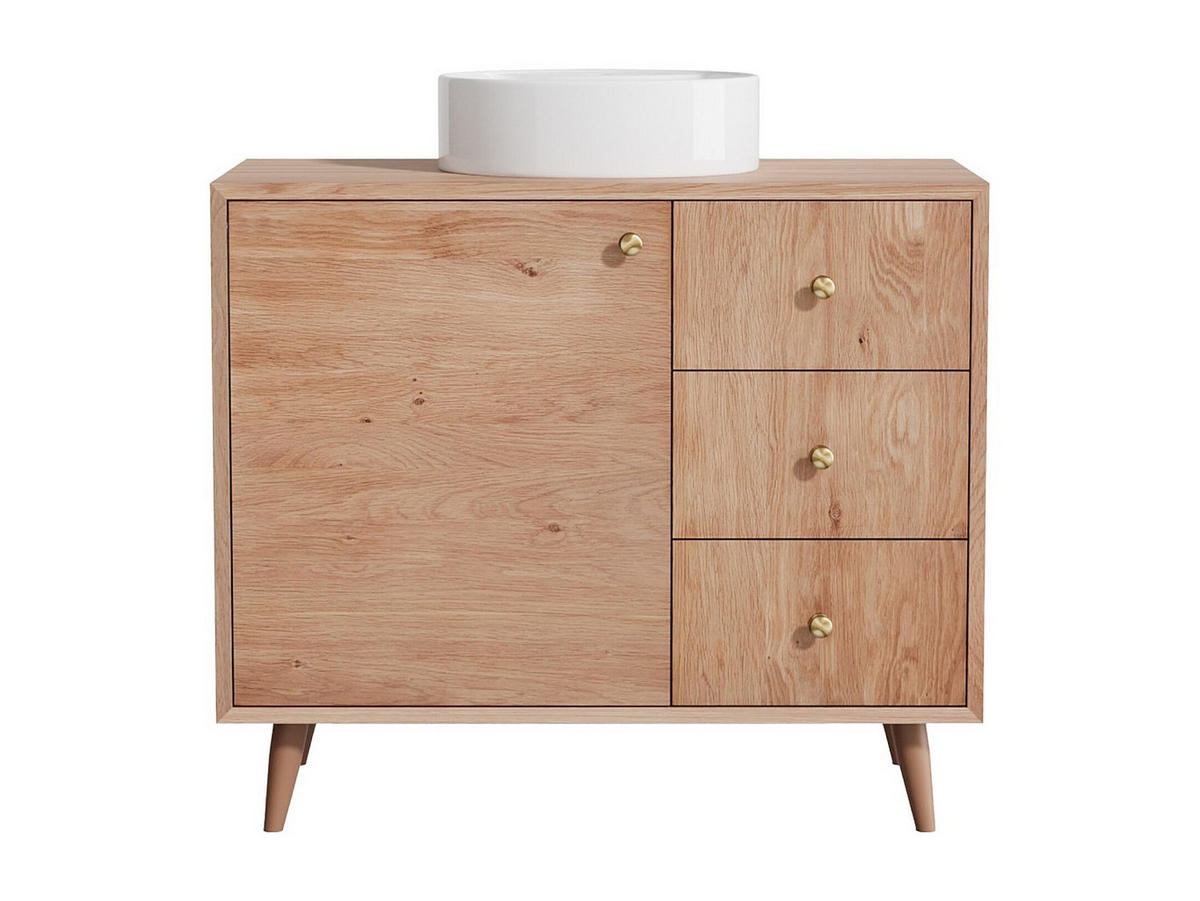 EINZELWASCHTISCH - 93 cmcm x 50 cmcm - Holz, Platte - Naturfarben Hell - ZARENO - Naturfarben, Holz (93/80.5/50cm) - Vente-Unique