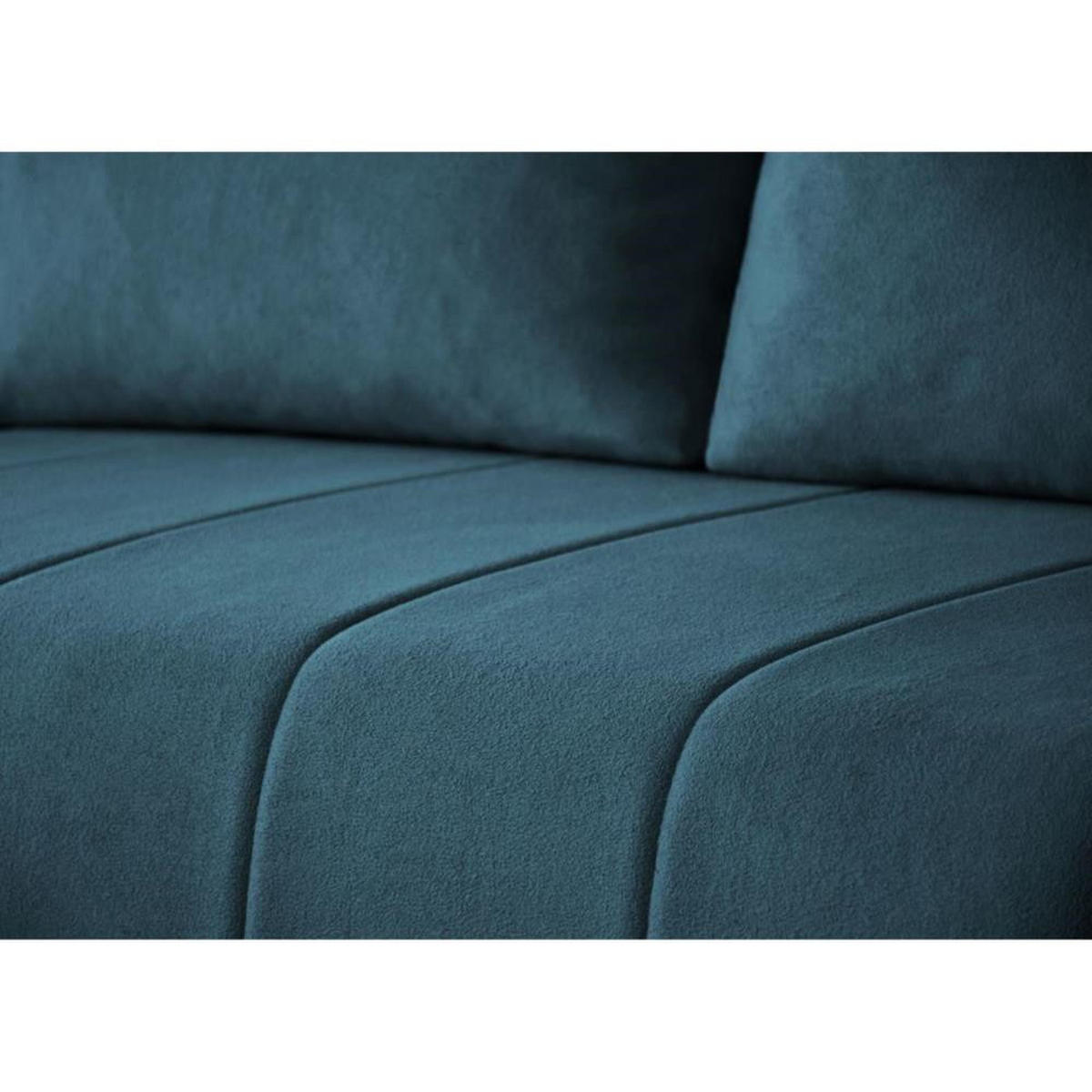 ECKSCHLAFSOFA Capri blau - Blau/Schwarz, Kunststoff/Textil (223/156cm) - Beautysofa