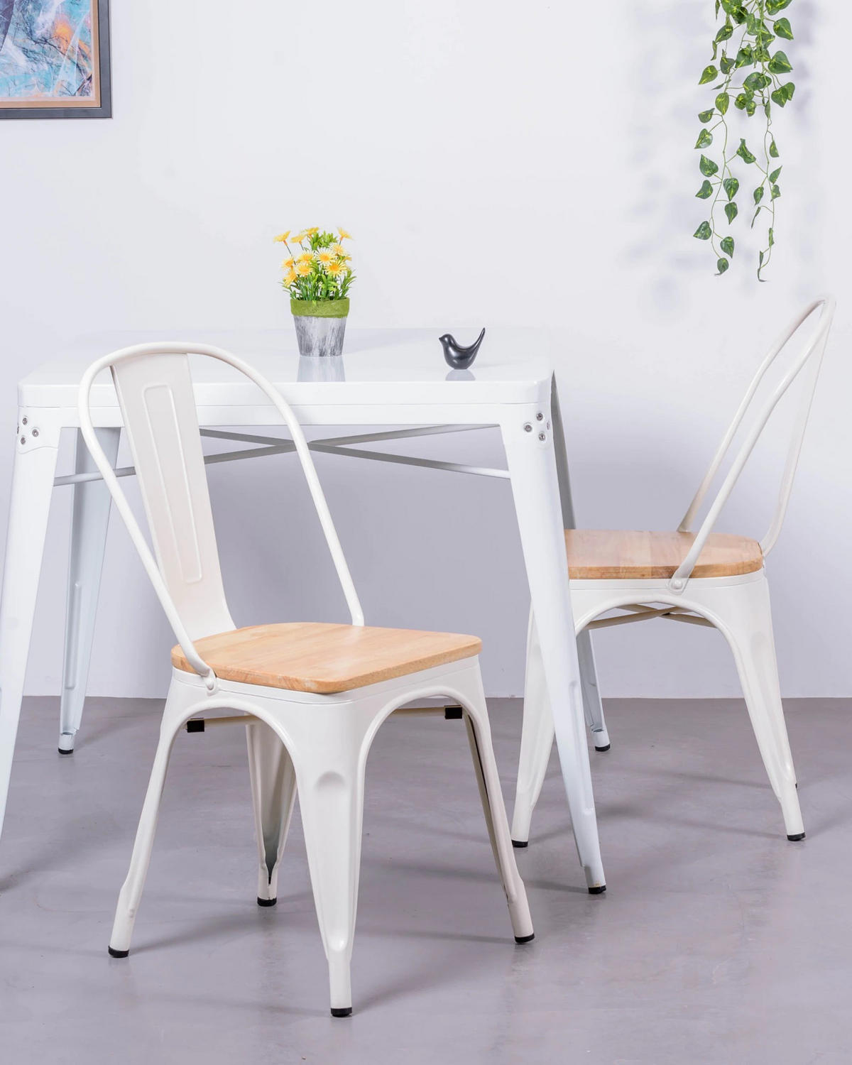 STÜHL-SET 4 Stück Metall Weiß - Weiß, Metall (44/83/53cm) - Nest Dream