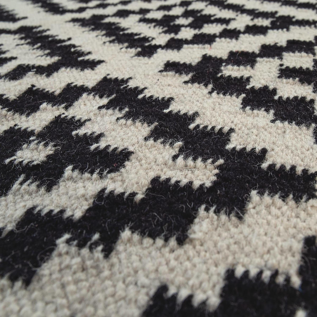 NATURFASER-TEPPICH KENITRA 500 SCHWARZ-WEISS 120X170 - Schwarz, Naturmaterialien (120/170cm) - Paco Home