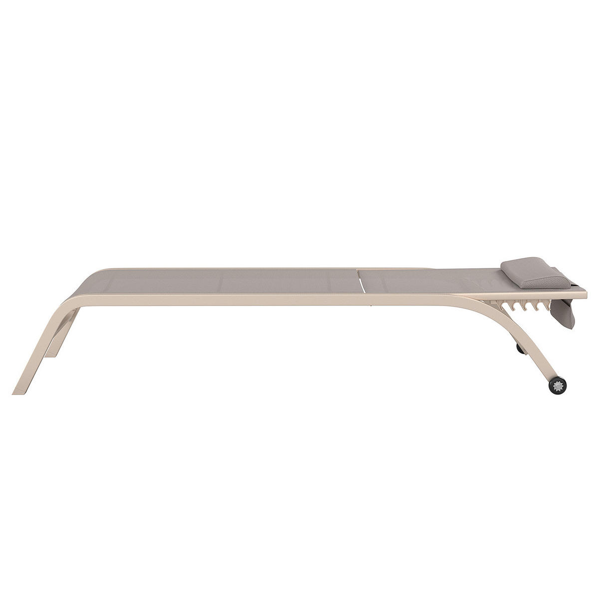 SONNENLIEGE - Polyrattan / Stahl - Beige, Textil/Metall (67/35/196cm) - home24