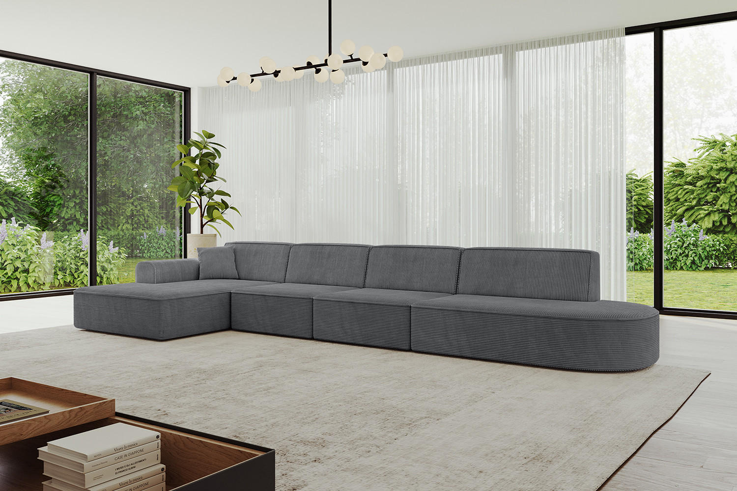 Thumbnail - Altdecor Ecksofa, Dunkelgrau, Textil, 5-Sitzer, 412x165 cm, Wohnzimmer, Sofas & Couches, Wohnlandschaften, Ecksofas