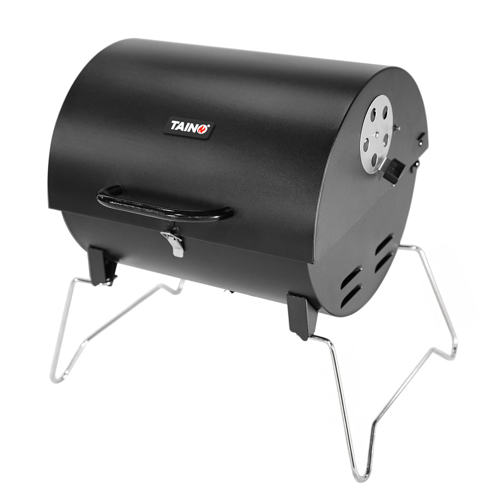 HOLZKOHLEGRILL CHAROX Tragbar - Schwarz, Metall (50/54/46cm) - TAINO