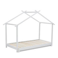 HAUSBETT 90/190 cm weiß aus massivem Kiefernholz mit Lattenrost - Weiß, Holz (90/190cm) - OKWISH