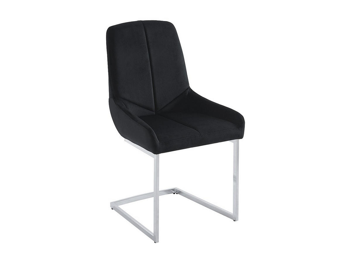 STUHL 2er-Set - Samt & Metall - Schwarz - BERLONA - Schwarz, Textil (58/96/53cm) - Vente-Unique