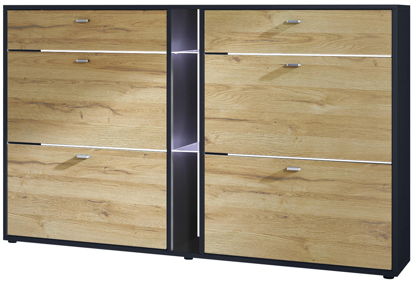 SCHUHSCHRANK Today Fronten in Eiche Natur - Eichefarben, Holzwerkstoff (155.5/95/28cm) - Vladon