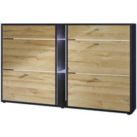 SCHUHSCHRANK Today Fronten in Eiche Natur - Eichefarben, Holzwerkstoff (155.5/95/28cm) - Vladon