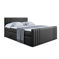 BOXSPRINGBETT IDRIKO-Z KING - 200x200 - H3/H4 - Schwarz Hochglanz - Schwarz Hochglanz, Holzwerkstoff (200/200cm) - ALTDECOR